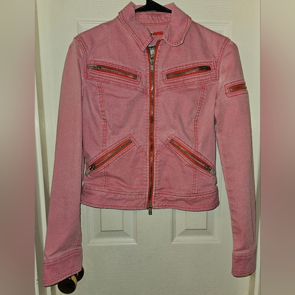 Express Vintage 1990s Denim Moto Jacket - Picture 2 of 6